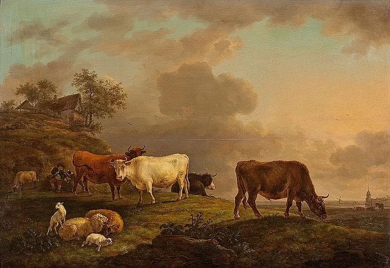 Balthasar Ommeganck - Paesaggio meridionale con pastorella